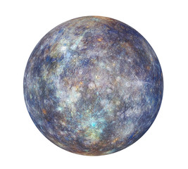 Obraz premium Planeta Merkury na białym tle
