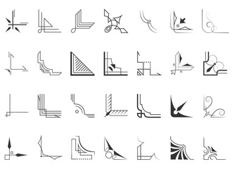 Fototapeta premium Set of 28 corners and design elements