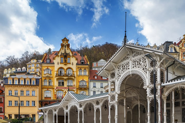 city centre of Karlovy Vary,Czech Republic