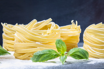 Tasty Fresh Colorful Ingredients for Cooking Pasta Tagliatelle