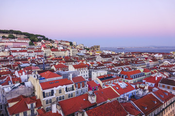 View over the city of Lisbon from elevator Saint Justa - LISBON - PORTUGAL - JUNE 17, 2017