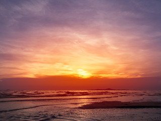 Fototapeta na wymiar Beautiful sunset at sea in summer season.