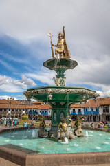 Inca Fountain at Plaza de Armas - Cusco, Peru
