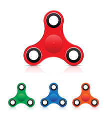 Hand Fidget Spinner Toy - Colorful Vector Illustration