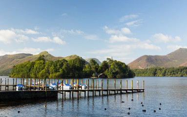 Boats on Derwent Water in Lake District