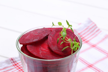 thin slices of beetroot