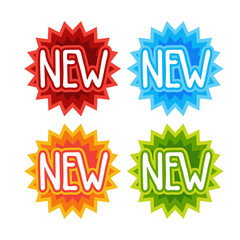 New Shopping Stickers Set Best Price Discount Sale Concept Vector Illustration