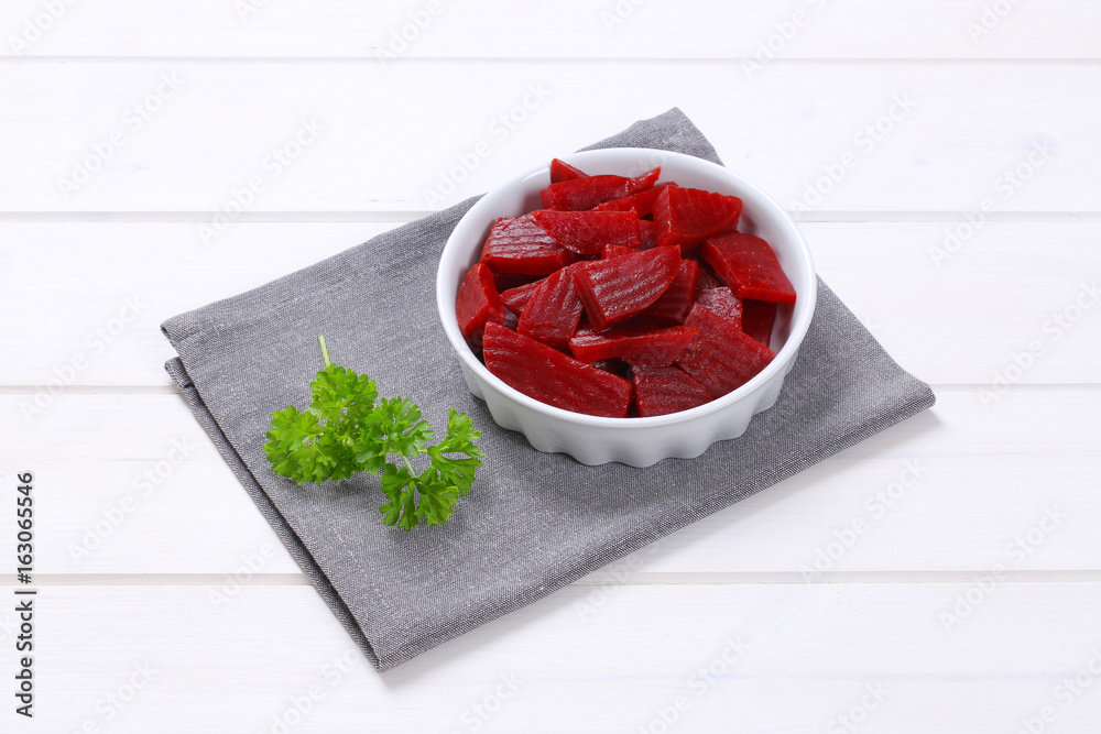 Poster sliced and pickled beetroot