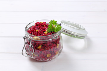 fresh beetroot spread with walnuts