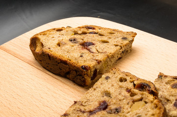 Slices of malt bread handmade