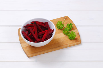 beetroot cut into strips