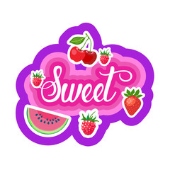 Sweet Sticker Social Media Network Message Badges Design Vector Illustration