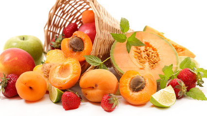 Naklejka na ściany i meble mixed fruits on banner