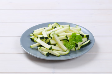 zucchini cut into strips