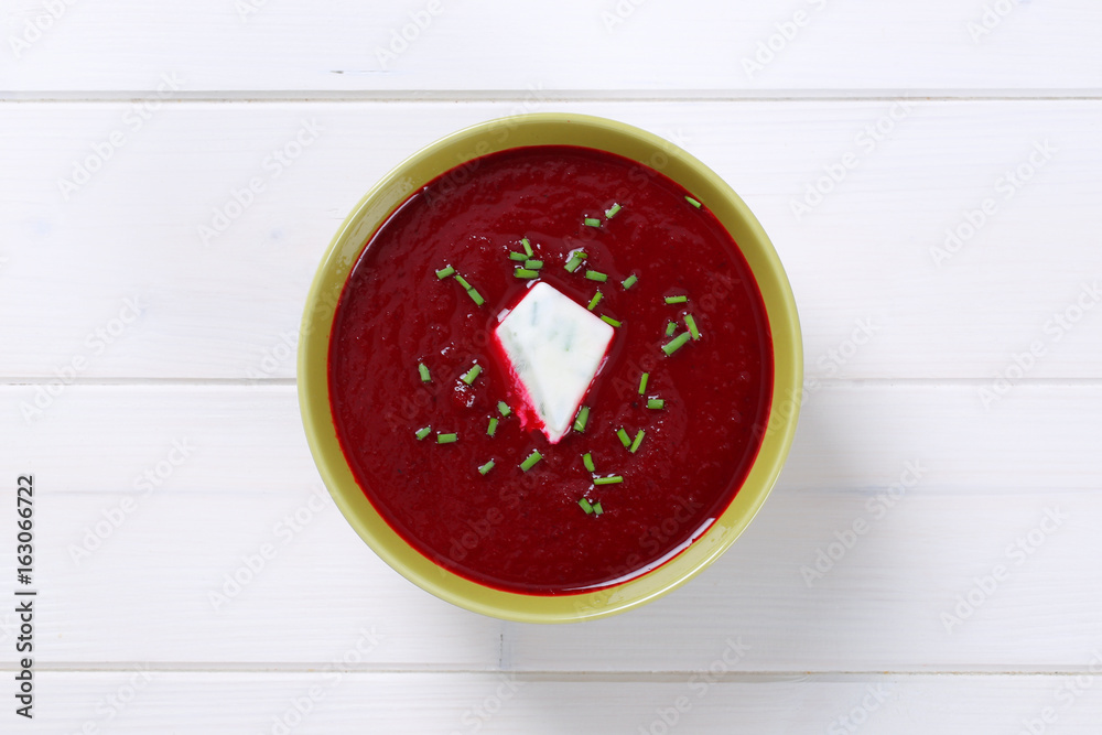 Poster beetroot cream soup