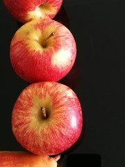 Apples in row