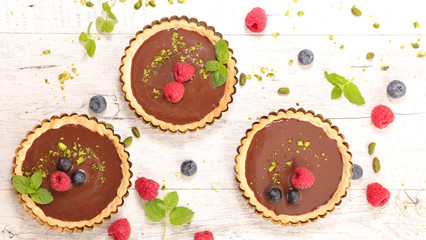 chocolate tart with berry fruit