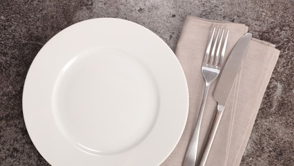 empty plate with cutlery