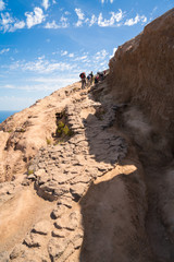 The goal is the rim of the large crater of Vulcano Island 