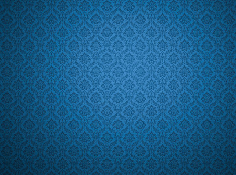 Blue damask pattern background