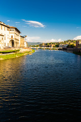 Fototapeta na wymiar River Arno in Florence, Evening.