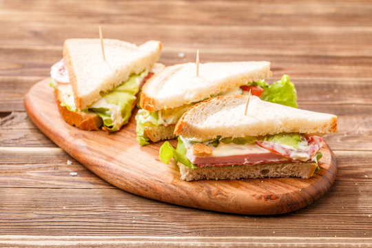 Image of sandwiches with toothpicks