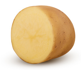 Young potatoes cut in half