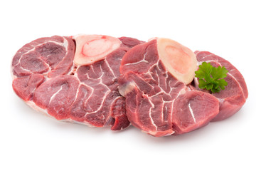 Veal steak isolated on the white background.