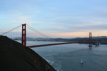 Golden Gate bridge. The view from Golden Gate view point, San Francisco, California