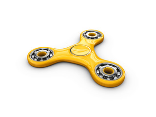 3d Illustration of Hand fidget spinner toy stress and anxiety relief.