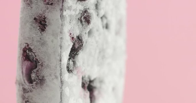 blackberry frozen juise sorbet ice cream in stick