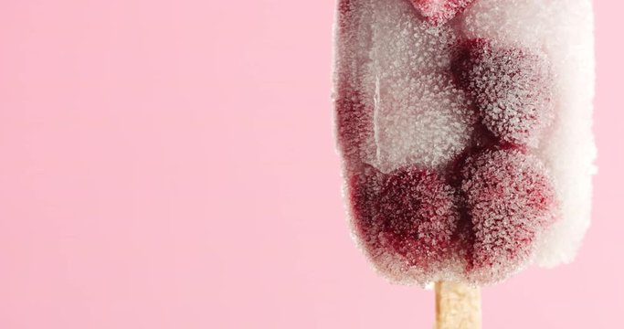 raspberry frozen ice cream stick