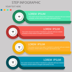 Business data visualization. Process chart. Abstract elements of graph, diagram with 4 steps, options, parts or processes. Vector business template for presentation. Creative concept for infographic.