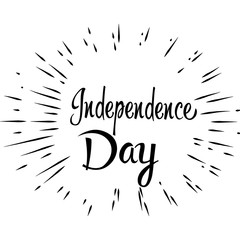 Happy Independence Day. Women's hand holding flag of USA with text on retro background. USA Independence Day banner in vintage style.