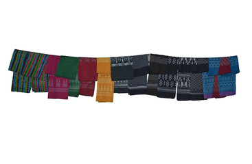 Sarong on hanging on a rack  thailand white background