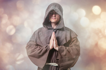 Portrait of Young catholic monk