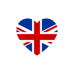 Flag of Great Britain heart silhouette