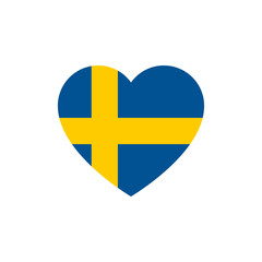 Flag of Sweden heart silhouette