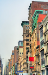 Old buildings on Broadway in New York City