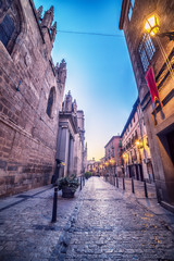 Obraz premium Toledo, Spain: the old town and cathedral in the early morning 