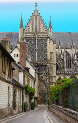 Fototapeta na wymiar The Saint-Pierre-et-Saint-Paul Cathedral in Troyes, France