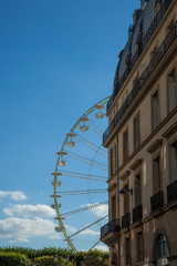 A summer funfair  in the Tuileries Gardens, in the center of Paris