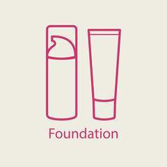 Foundation face cream thin line icon.