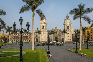 The Basilica Cathedral of Lima at Plaza Mayor - Lima, Peru