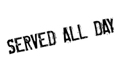 Served All Day rubber stamp. Grunge design with dust scratches. Effects can be easily removed for a clean, crisp look. Color is easily changed.