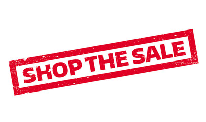 Fototapeta premium Shop The Sale rubber stamp. Grunge design with dust scratches. Effects can be easily removed for a clean, crisp look. Color is easily changed.