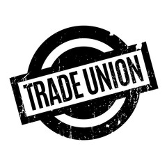 Trade Union rubber stamp. Grunge design with dust scratches. Effects can be easily removed for a clean, crisp look. Color is easily changed.