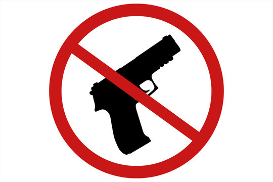 Prohibiting sign for gun. No gun sign. 3d illustration