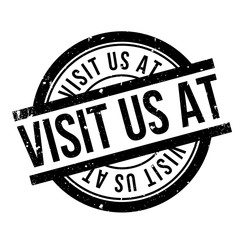 Visit Us At rubber stamp. Grunge design with dust scratches. Effects can be easily removed for a clean, crisp look. Color is easily changed.