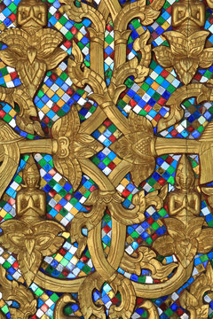 Porte. Wat Inpeng. Vientiane. Laos. / Door. Wat Inpeng. Ventiane. Laos.